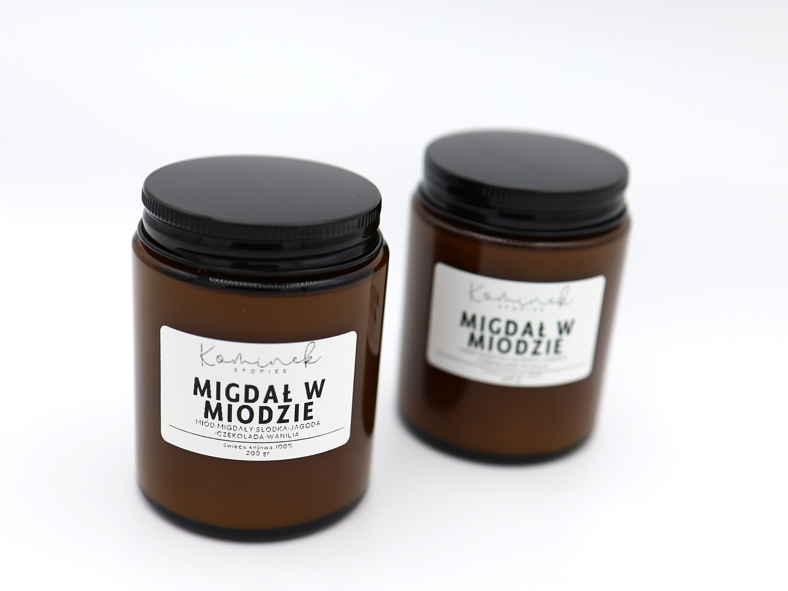 ŚWIECA SOJOWA MIGDAŁ W MIODZIE W SŁOIKU 200g